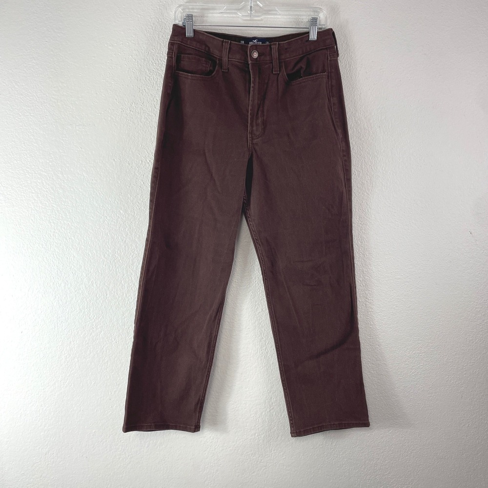 Hollister Ultra High-Rise Vintage Straight Jeans Size 11R Brown Earthy Indie